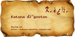 Katona Ágoston névjegykártya
